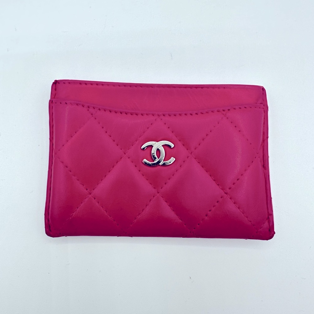 Chanel Hot Pink Quilted Card Holder